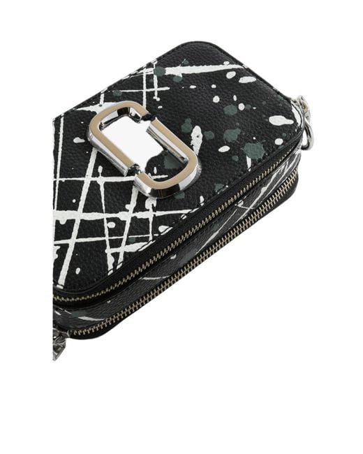 Marc Jacobs Black The Snapshot Splatter Paint Zipped Camera Bag