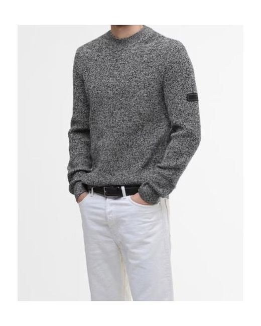 Barbour Gray Crew Neck Sweater for men