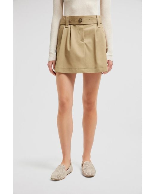 Moncler Natural Gabardine Mini Skirt