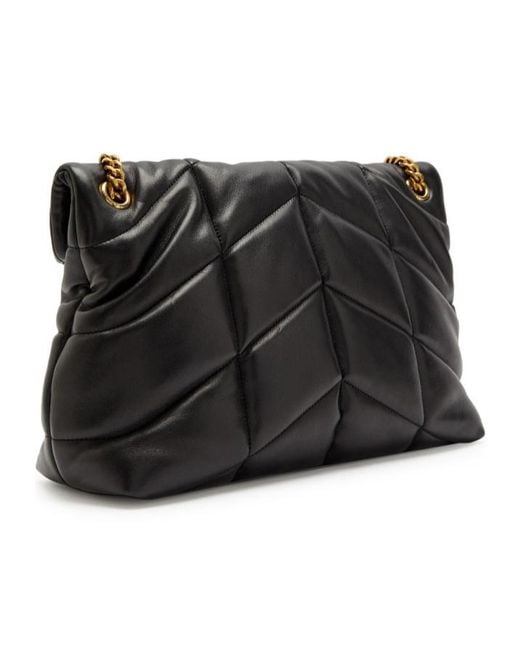 Saint Laurent Black Lou Puffer Medium Leather Shoulder Bag