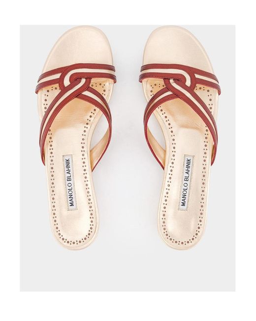 Manolo Blahnik Pink Gasachan Knot Detailed Sandals