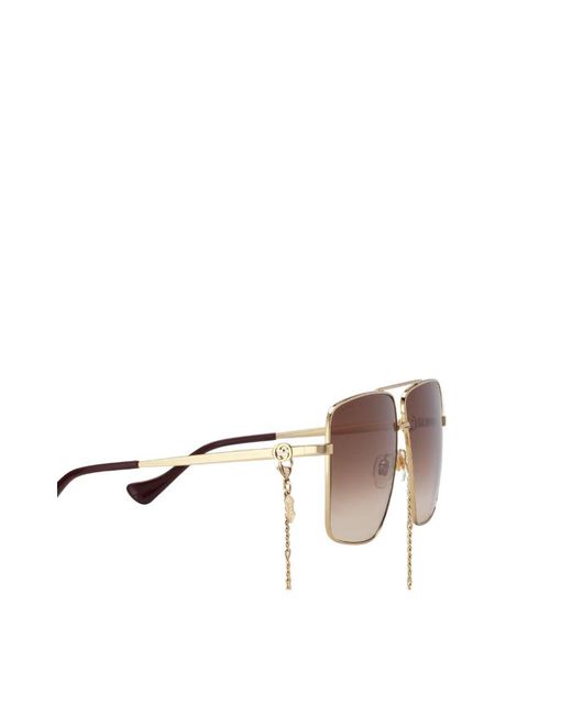 Gucci Pink Navigator-Frame Sunglasses