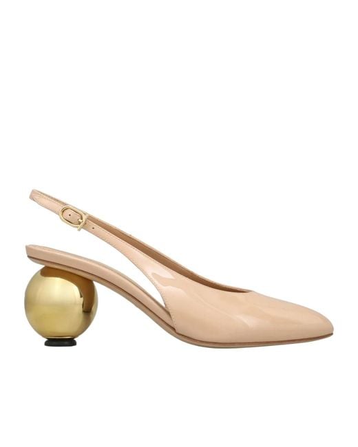 Ferragamo Natural Ferragamo Slingback Pumps