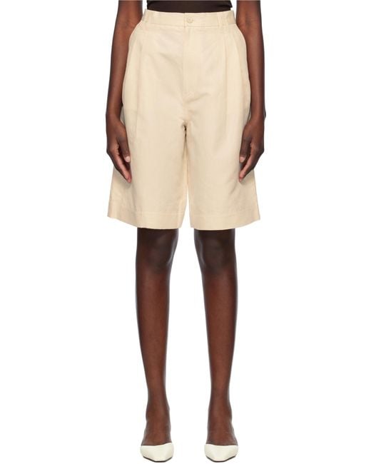 Filippa K White Pleated Shorts