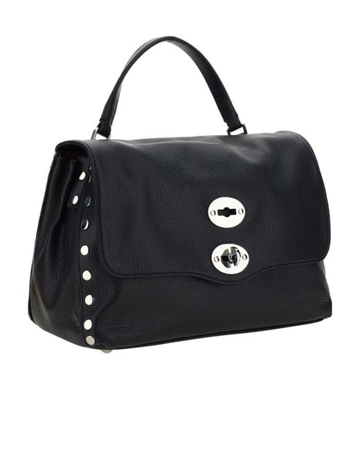 Zanellato Black Postina Daily Studded Shoulder Bag