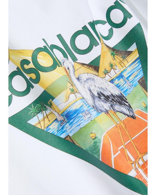 Casablanca White Tennis Club Printed Cotton T-Shirt for men