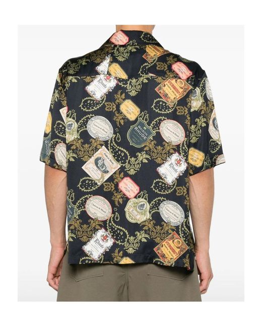 Rhude Green Short-Sleeved Shirt for men