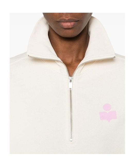Isabel Marant White Isabel Marant Étoile Ross Stand-Up Collar Sweatshirt