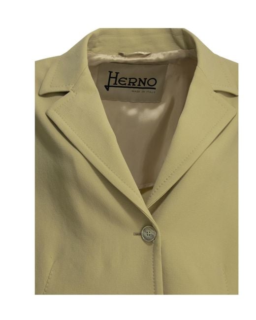 Herno Green Single-Breasted Relaxed Coat