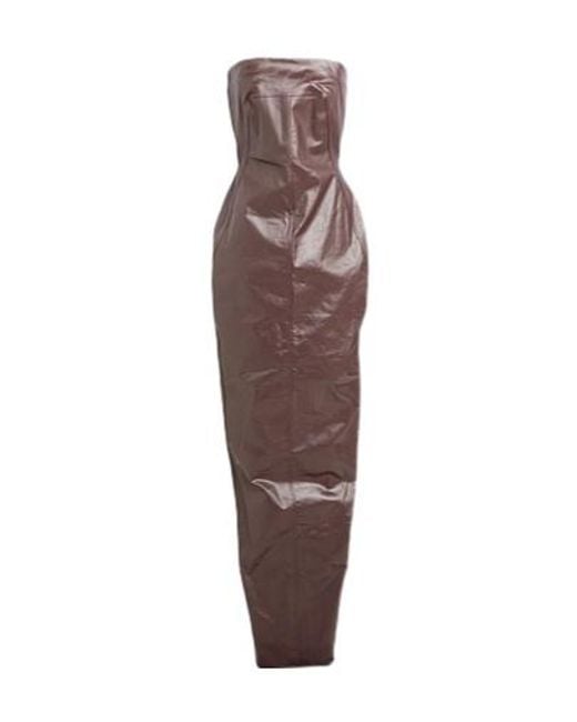 Rick Owens Brown Denim Sleeveless Dress