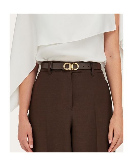 Ferragamo White Ferragamo Gancini Reversible Belt