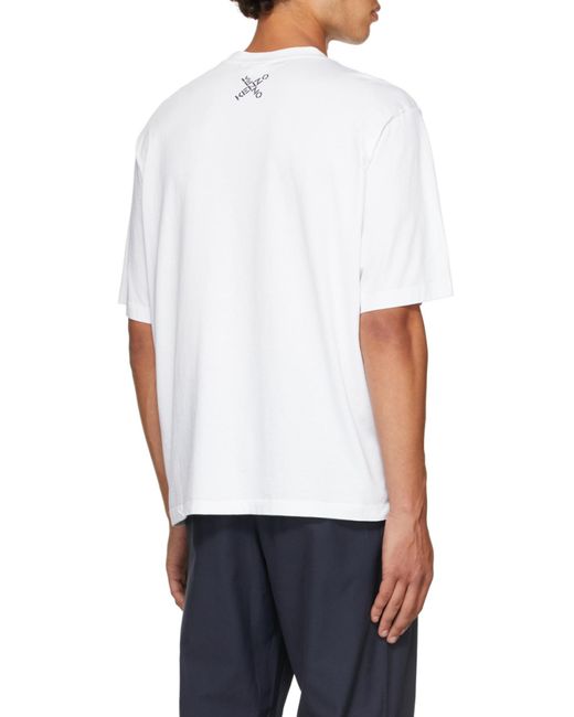 KENZO White Sport X Logo Print T-Shirt for men