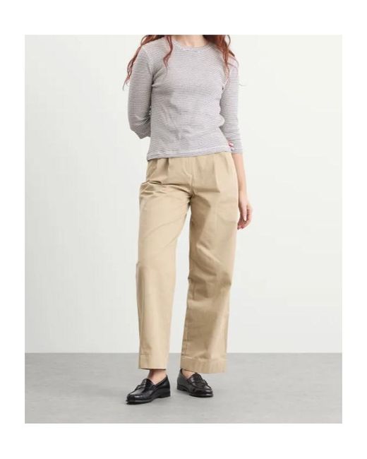 DUNST Natural Pleated-Front Trousers