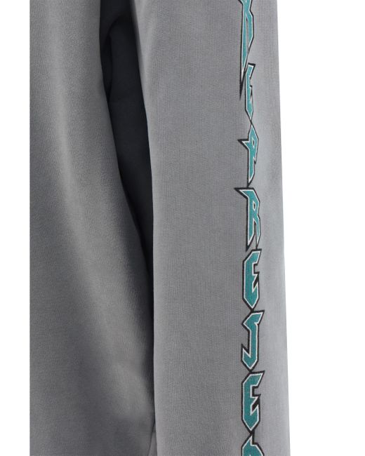 Represent Gray Long-Sleeved Hooded Sweater for men