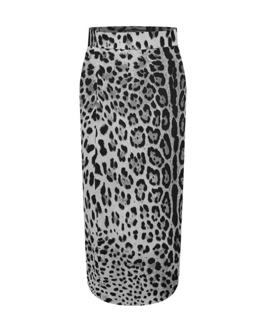 Dolce & Gabbana Black Animal Print Skirt