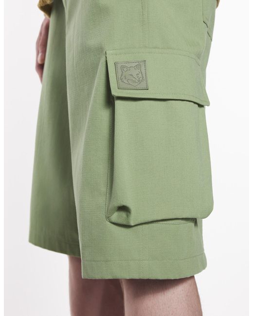Maison Kitsuné Green Maison Kitsuné Belted Bermuda Shorts for men