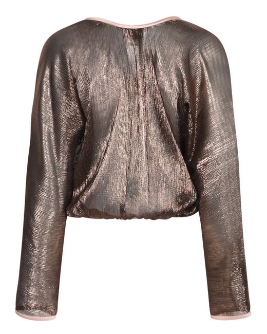 Forte_forte Brown Kimono-Style Trimmed Top