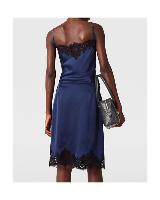 Stella McCartney Blue Lace-Trim Satin Top