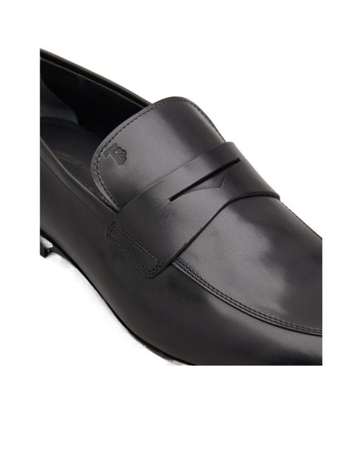Tod's Black Logo-Embossed Slip-On Loafers for men