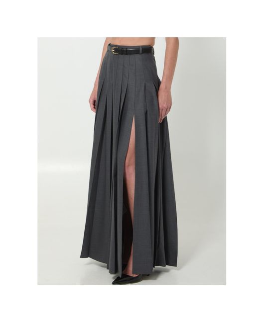 Self-Portrait Black Pleated Maxi Skirt