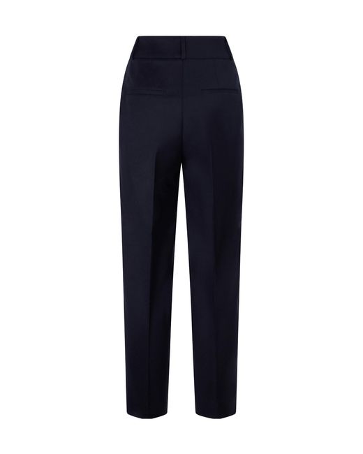 Peserico Blue High-Waist Pleated Pants