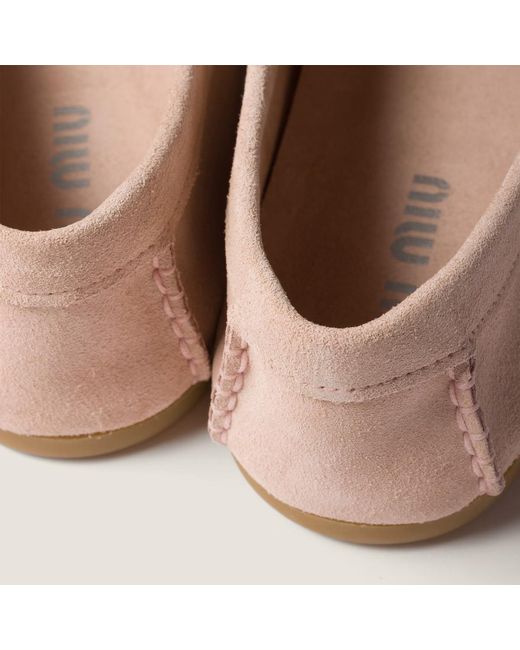 Miu Miu Pink Bow-Detailed Loafers