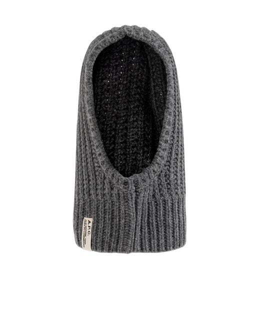 A.P.C. Black Ribbed Hat for men