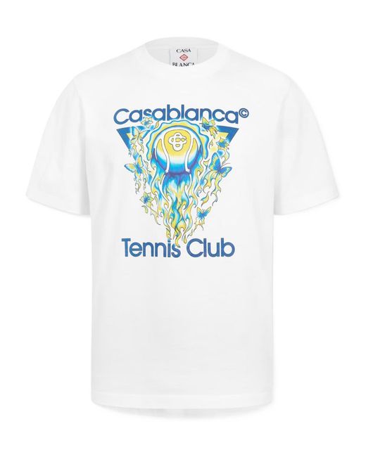 Casablanca Blue Logo Print T-Shirt for men