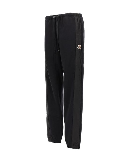 Moncler Black Logo Patch Drawstring Joggers