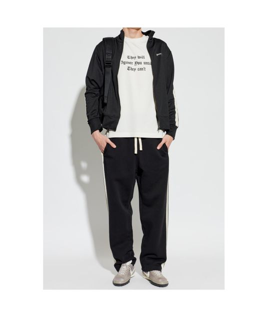 Palm Angels Black Wide Leg Sweatpants for men