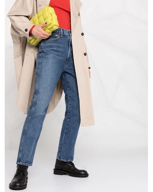 Agolde Blue Kick High-Waisted Jeans