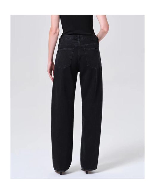 Agolde Black Arc Criss Cross Curved Leg Jeans
