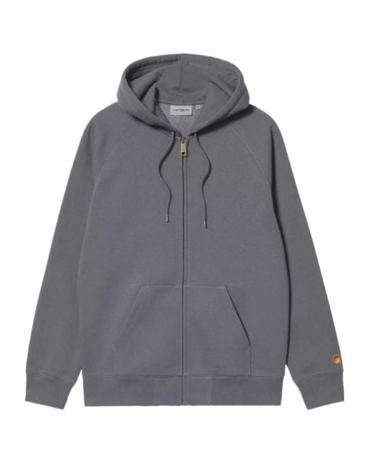 Carhartt Gray Hooded Chase Zip-Up Hoodie for men