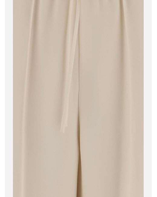 Valentino Natural Drawstring Wide-Leg Trousers