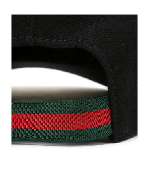 Gucci Black Logo Details Baseball Hat for men
