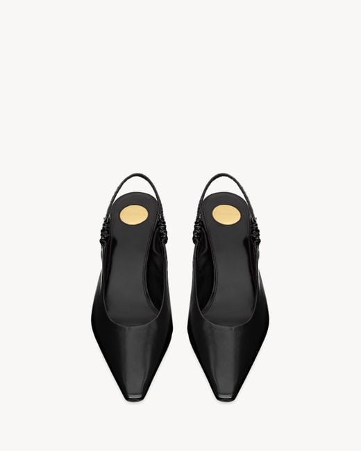 Saint Laurent White Slingback High-Heeled Sandals
