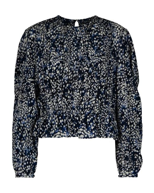 Isabel Marant Black Gelina All-Over Printed Long-Sleeved Blouse