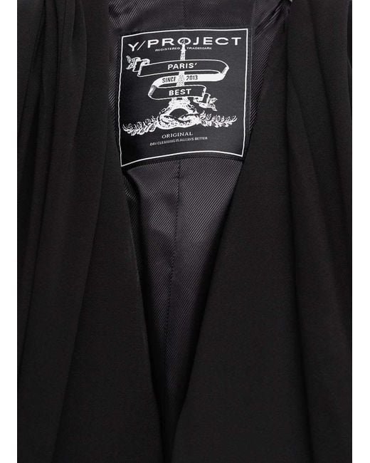 Y. Project Black Draped Long Coat for men