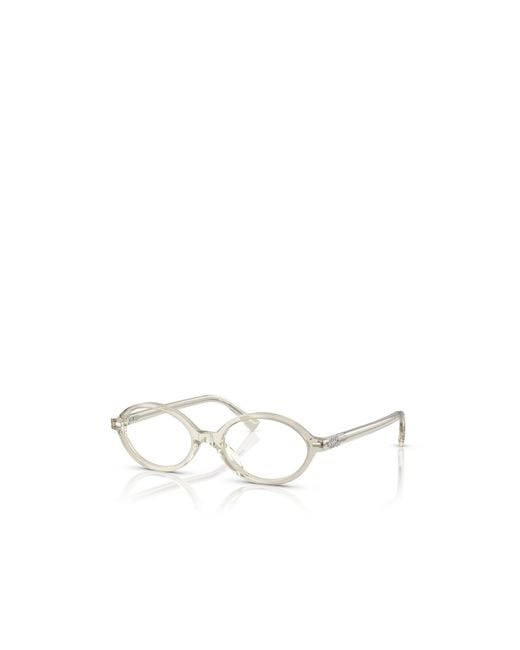 Miu Miu White Eyewear Oval-Frame Glasses