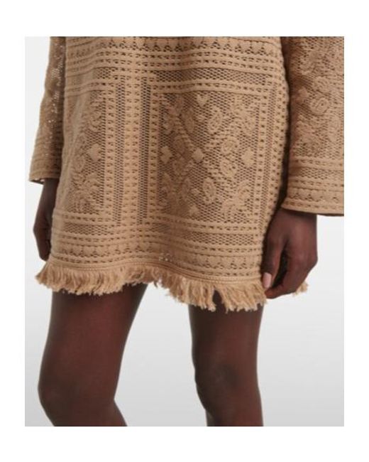 Alanui Natural Kiss By The Book Lace Minidress