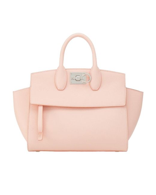 Ferragamo Pink Studio Soft Logo Shoulder Bag