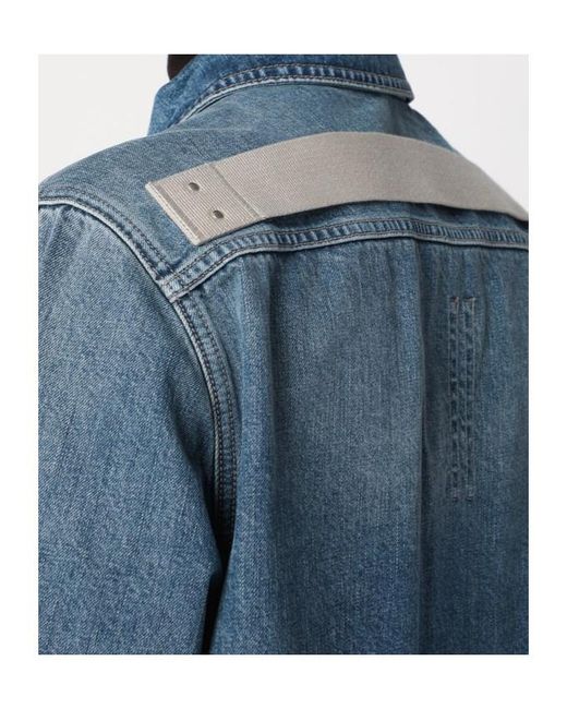 Rick Owens Blue Hollywood Washed Outershirt for men