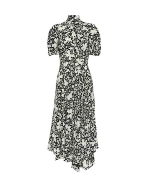 Stella McCartney White Floral Silk Midi Dress