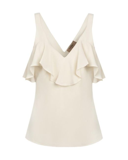 Twinset Natural Ruffle Detail Tank Top