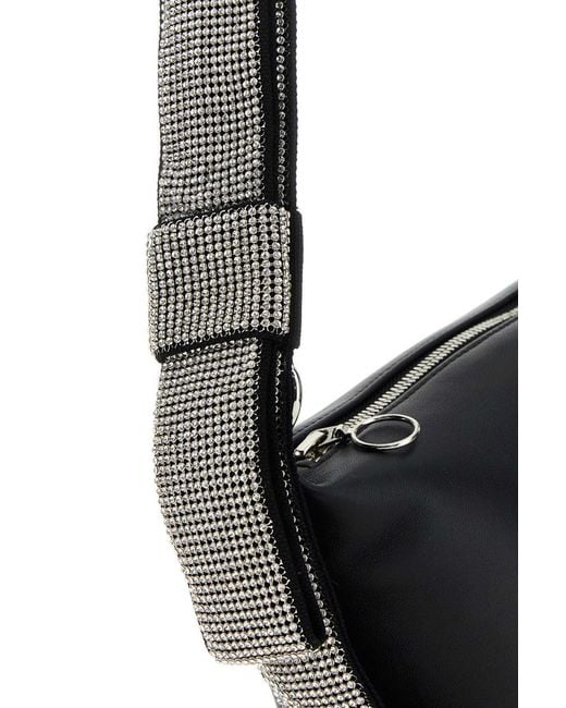 Kara Black Embellished Bow Zipped Shoulder Bag