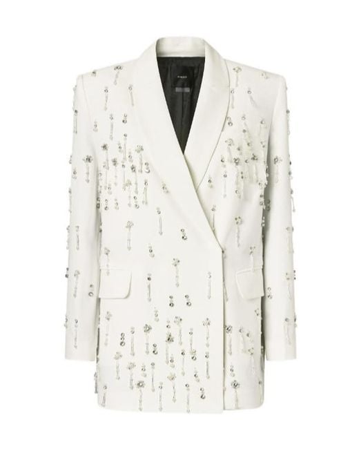 Pinko White Embellished Blazer