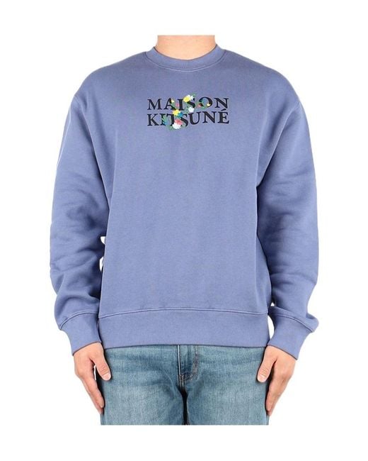 Maison Kitsuné Blue Long Sleeve Sweatshirt for men