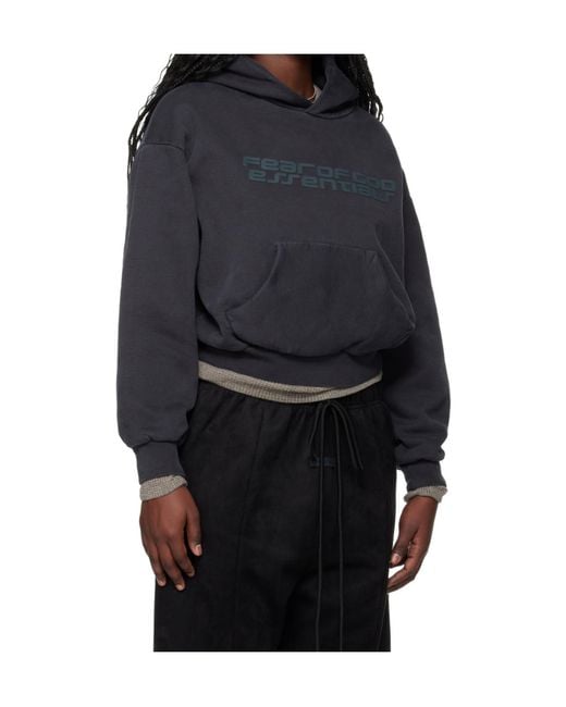Fear Of God Black Logo Printed Classic Hoodie