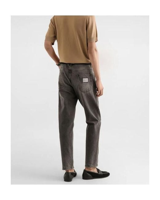 Dolce & Gabbana Gray Distressed-Effect Jeans for men
