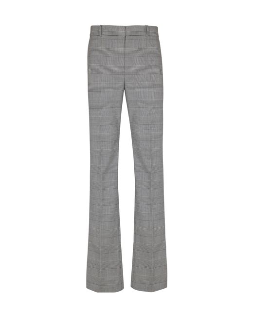 Balmain Gray Prince Of Wales Darted Trousers for men